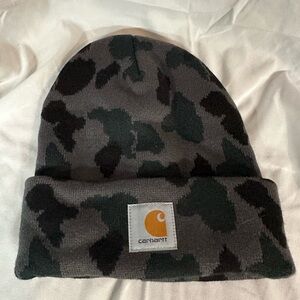 Carhartt Black and Gray Camo Beanie